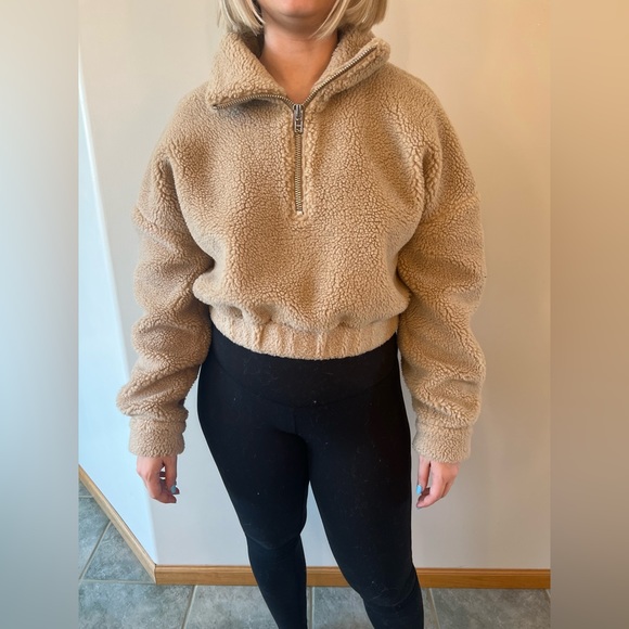 LPA tan sherpa zip up - Picture 2 of 7
